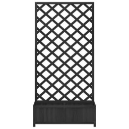 Walplus Planter With Trellis Black Solid Wood Fir - thumbnail 4