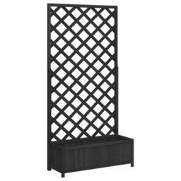 Walplus Planter With Trellis Black Solid Wood Fir - thumbnail 2