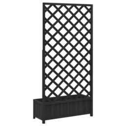 Walplus Planter With Trellis Black Solid Wood Fir - thumbnail 6