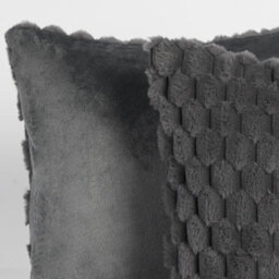 OHS 4 Pack Waffle Faux Fur Filled Cushion Covers, Charcoal - 45 X 45Cm - thumbnail 4