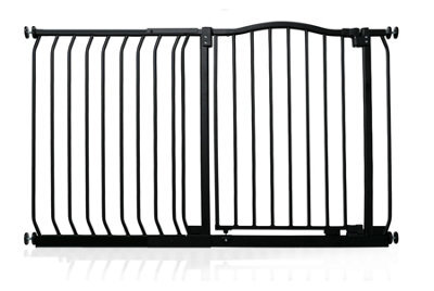 Safetots Curved Top Safety Gate, 125Cm - 134Cm, Matt Black, Pressure Fit Stair Gate - image 1
