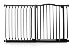 Safetots Curved Top Safety Gate, 125Cm - 134Cm, Matt Black, Pressure Fit Stair Gate - thumbnail 1