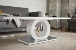 Furniturebox Giovani Coffee Table - Rectangular Grey Glass And White High Gloss - Glass Coffee Table - Grey Coffee Table - thumbnail 3