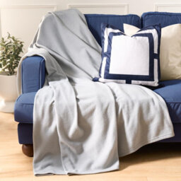 Ohs Ultra Soft Polar Fleece Throw Lightweight Blanket Bedspread, Mid Grey - 150 X 200Cm - thumbnail 1