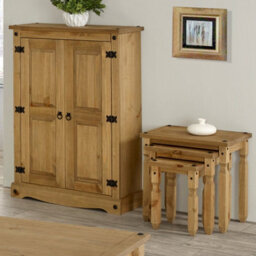 Core Products Corona 2 Door Cupboard Unit, Antique Waxed Pine H110.0Cm X W80.0Cm X D29.6Cm - thumbnail 8