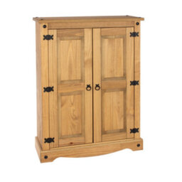 Core Products Corona 2 Door Cupboard Unit, Antique Waxed Pine H110.0Cm X W80.0Cm X D29.6Cm - thumbnail 3