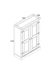 Core Products Corona 2 Door Cupboard Unit, Antique Waxed Pine H110.0Cm X W80.0Cm X D29.6Cm - thumbnail 7