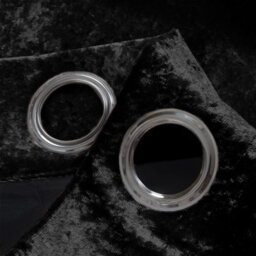 Ameha Black Velvet Crushed Curtains Blackout Thermal Insulated Ring Top Ready Made Door Curtain Single Panel 66'' X 84'' - thumbnail 4