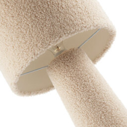 Happy Homewares Designer Table Lamp With Cream Wool Base And Shade With Inner Lining - thumbnail 4