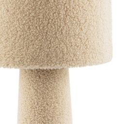 Happy Homewares Designer Table Lamp With Cream Wool Base And Shade With Inner Lining - thumbnail 5