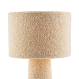 Happy Homewares Designer Table Lamp With Cream Wool Base And Shade With Inner Lining - thumbnail 3