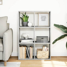 Berkfield Durable Room Divider Bookcase Concrete Grey 69.5X29X103.5 Cm Engineered Wood - thumbnail 3