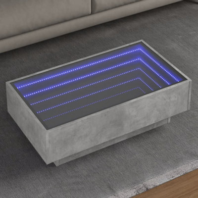 Berkfield Coffee Table With Led Concrete Grey 90X50X30 Cm Engineered Wood - image 1