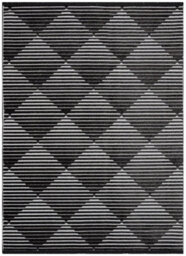Black Outdoor Rug, Geometric Striped Stain-Resistant Rug For Patio Decks, 3mm Modern Outdoor Area Rug- 160Cm X 220Cm - thumbnail 9