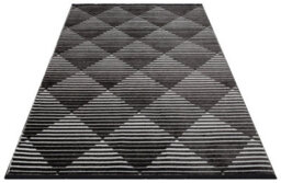 Black Outdoor Rug, Geometric Striped Stain-Resistant Rug For Patio Decks, 3mm Modern Outdoor Area Rug- 160Cm X 220Cm - thumbnail 8