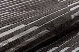 Black Outdoor Rug, Geometric Striped Stain-Resistant Rug For Patio Decks, 3mm Modern Outdoor Area Rug- 160Cm X 220Cm - thumbnail 7