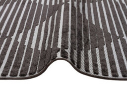 Black Outdoor Rug, Geometric Striped Stain-Resistant Rug For Patio Decks, 3mm Modern Outdoor Area Rug- 160Cm X 220Cm - thumbnail 6