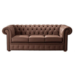 Chesterfield 3 Seater Shelly Castagna Leather Sofa Bespoke In Classic Style - thumbnail 1