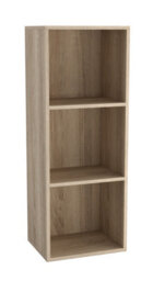 Urbn-Living Urbnliving 30Cm Height Antique Oak 3 Tier Wooden Bookcase Shelving Display Storage Wood Shelf Shelves Cube - thumbnail 3