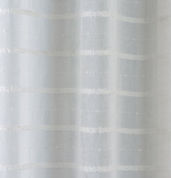 Tyrone Textiles Pair Of Antigua Natural Chenille Striped Single Voile Panels With Eyelet Header 137Cms - thumbnail 3