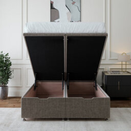 Bedmaster Slate Linen Ottoman Divan Base And Plain Headboard Small Double - thumbnail 4