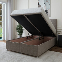 Bedmaster Slate Linen Ottoman Divan Base And Plain Headboard Small Double - thumbnail 3