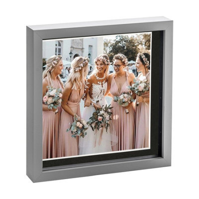 "Nicola Spring 10 X 10"" Photo Frame - Grey/black Mount - 3D Photo Frame Picture Frame Box Portrait Display Case (8 X 8"" Mount)" - image 1