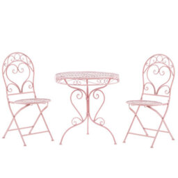 Beliani Bistro Set Folding Albinia Metal Pink - thumbnail 2