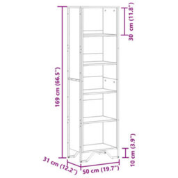 Vidaxl Bookcase Grey Sonoma 50X31X169 Cm Engineered Wood - thumbnail 9