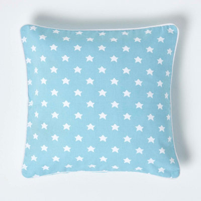 Homescapes Cotton Blue Stars Cushion Cover, 45 X 45 Cm - image 1