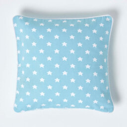Homescapes Cotton Blue Stars Cushion Cover, 45 X 45 Cm