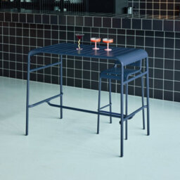 Sweeek - 4-Seater Metal Garden Bar Table Marine Blue 120X70X95 Cm - Amelia 120Cm - thumbnail 6
