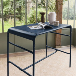 Sweeek - 4-Seater Metal Garden Bar Table Marine Blue 120X70X95 Cm - Amelia 120Cm - thumbnail 1