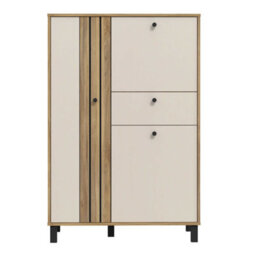 Wyld Haus Pebblethorn Cream And Natural Oak 3-Door 1-Drawer Storage Cabinet - thumbnail 3