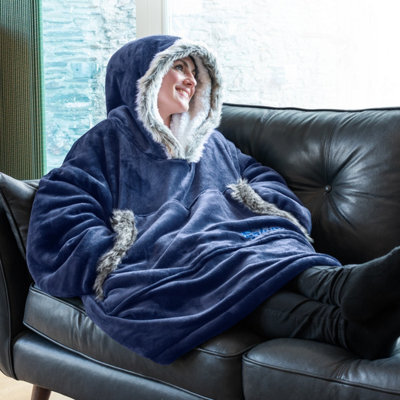 Snug Rug Eskimo - Navy Blue Wearable Blanket Oversized Hoodie Blankets For Adults Hooded - image 1