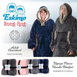 Snug Rug Eskimo - Navy Blue Wearable Blanket Oversized Hoodie Blankets For Adults Hooded - thumbnail 3