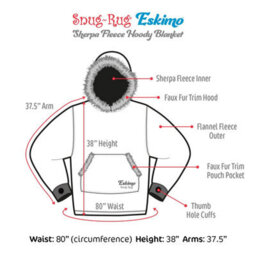 Snug Rug Eskimo - Navy Blue Wearable Blanket Oversized Hoodie Blankets For Adults Hooded - thumbnail 5