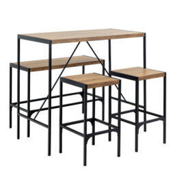 Furniture To Go Bahamas Bar Table Set And Black And Oak