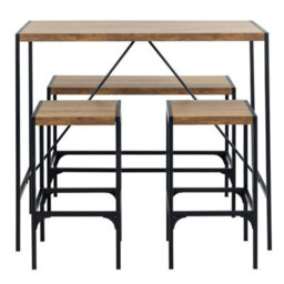 Furniture To Go Bahamas Bar Table Set And Black And Oak - thumbnail 2