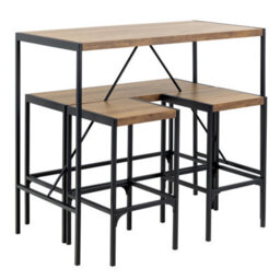 Furniture To Go Bahamas Bar Table Set And Black And Oak - thumbnail 3