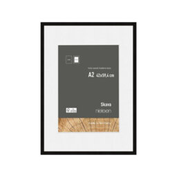 Nielsen Skava A2 Black Wooden Picture Frame With A3 Mount, Float Glass And Push/turn Clips