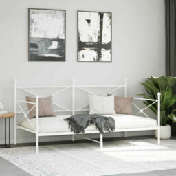 Berkfield Day Bed Without Mattress White 100X200 Cm Steel - thumbnail 3