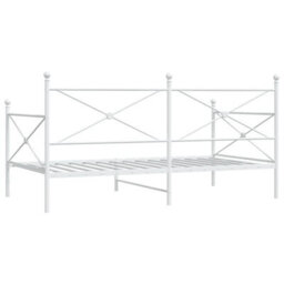 Berkfield Day Bed Without Mattress White 100X200 Cm Steel - thumbnail 7