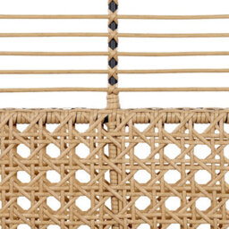 Beliani Garden Bench With Cushion Pratello 122 Cm Pe Rattan Natural - thumbnail 7