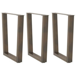 Berkfield Dining Table Legs V-Shape 3 Pcs Natural Steel 70X(72-73.3) Cm Steel