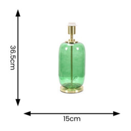 Valuelights Leigh Forest Green Glass And Gold Detail Table Lamp Base - thumbnail 9