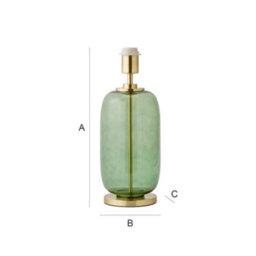 Valuelights Leigh Forest Green Glass And Gold Detail Table Lamp Base - thumbnail 6