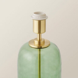 Valuelights Leigh Forest Green Glass And Gold Detail Table Lamp Base - thumbnail 3