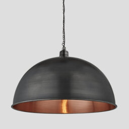 Industville Brooklyn Giant Dome Pendant, 24 Inch, Pewter & Copper, Pewter Chain Holder - thumbnail 1