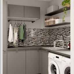 GoodHome Foxe Grey Muretto Polished Gloss Flat Glass Mosaic Tile Sheet, (L)300mm (W)300mm - thumbnail 7